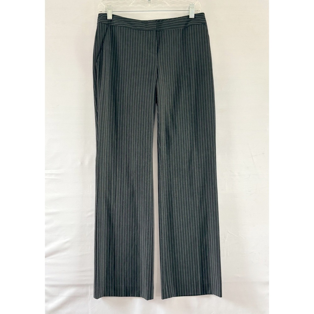 Halogen Taylor Fit Pinstripe Dress Pants Charcoal Grey Womens 4 Petite HA288577